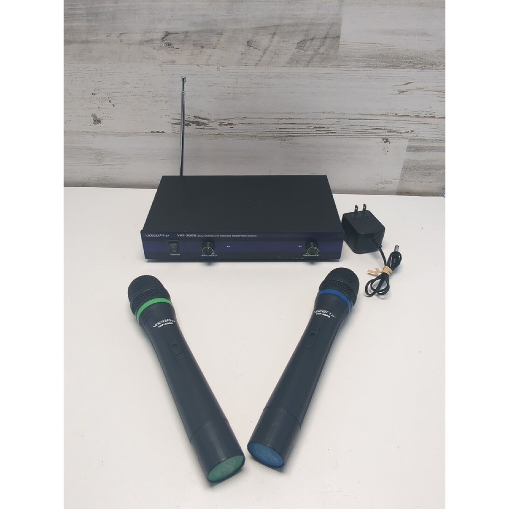 VocoPro VHF-3000 Wireless Microphone System‎ VHF Dual Channel Read Description